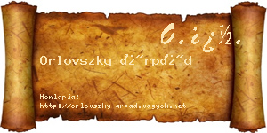 Orlovszky Árpád névjegykártya