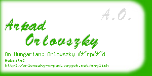 arpad orlovszky business card